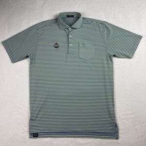 Turtleson Tour Performance Golf Polo Men's‎ Medium Green Purple Stripes Stretch